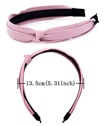 STHUAHE 3 Pack Fashion Headbands, Smiple style Solid Cloth Wide Hairband Knot Turban Headband Vintage Headwear Elastic…