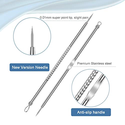 [Upgraded] 8PCS Blackhead Remover, Pimple Tool Kit, Acne Tools, Comedone Extractor, Blemish Whitehead Removal…