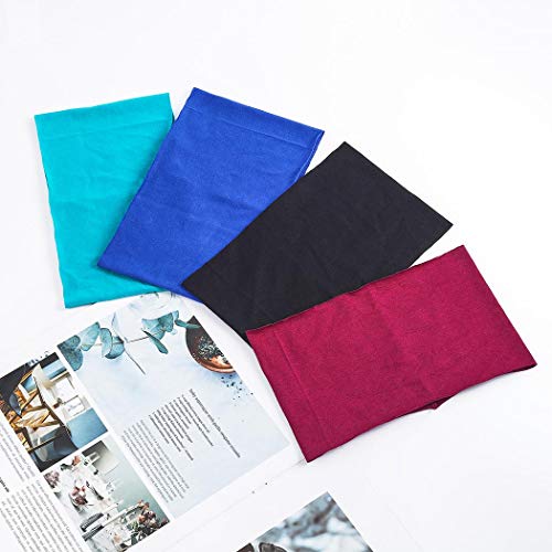 Woeoe Turban Yoga Headbands Black Stylish Wide Hair Bands Elastic Running Head wraps for Women and Girls (Pack of 4)