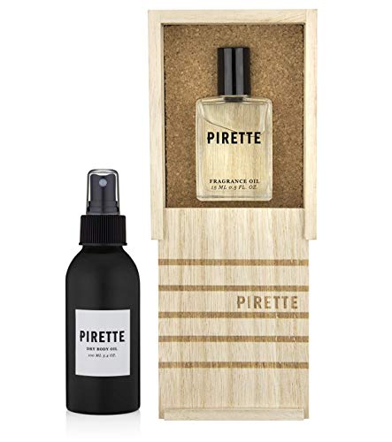 Pirette Dry Body Oil and Pirette Perfume Oil with a Gute Carrying Case (3 Piece Bundle)