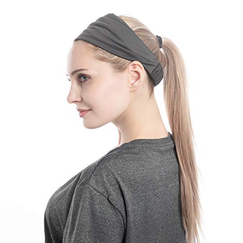 QUEXIAOMIN Wide Headbands for Women Black Stylish Head Wraps Boho Thick Hairbands Large African Sport Yoga Turban…