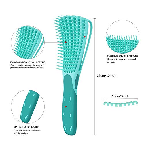 Detangling Brush for Curly Hair, Black Hair Detangler, Afro Textured 3a to 4c Kinky Wavy, for Wet/Dry/Long Thick Curly…