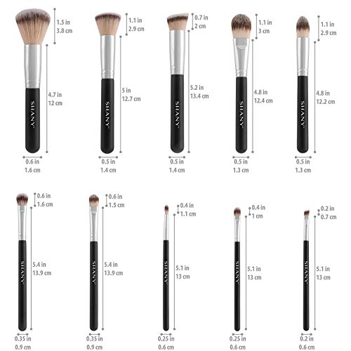 SHANY Black OMBRÉ Pro 10 PC Essential Brush Set with Travel Pouch