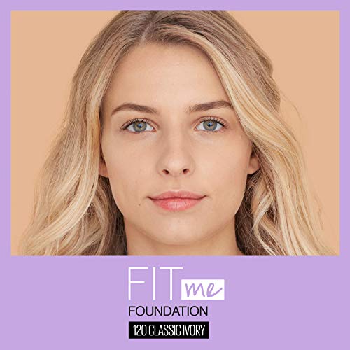 Maybelline Fit Me Dewy + Smooth SPF 18 Liquid Foundation Makeup, Classic Ivory, 1 Count