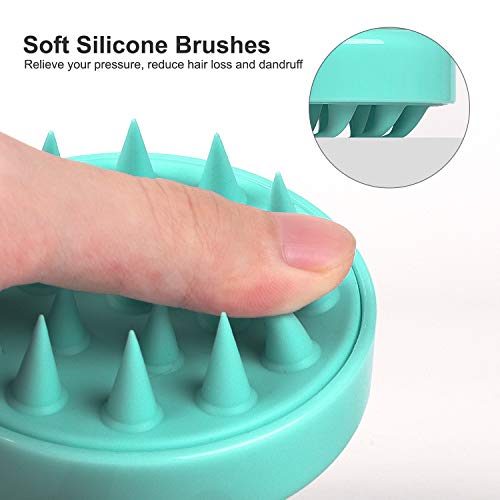 HEETA Hair Shampoo Brush, Scalp Care Hair Brush with Soft Silicone Scalp Massager (Green)