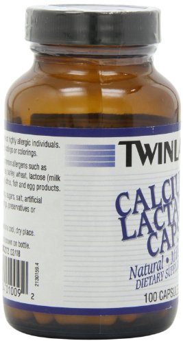 Twinlab Calcium Lactate Caps, 100 Capsules (Pack of 4)