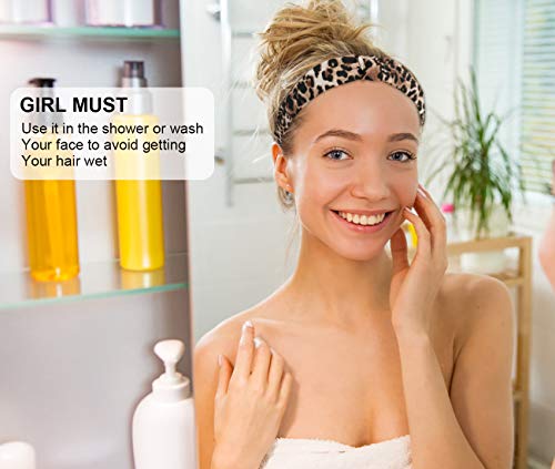 KHKINDPRO Leopard Print and Floral Knotted Headbands for Women and Girls 6 Pack Set Fabric Wrapped Plastic Fashion Hair…