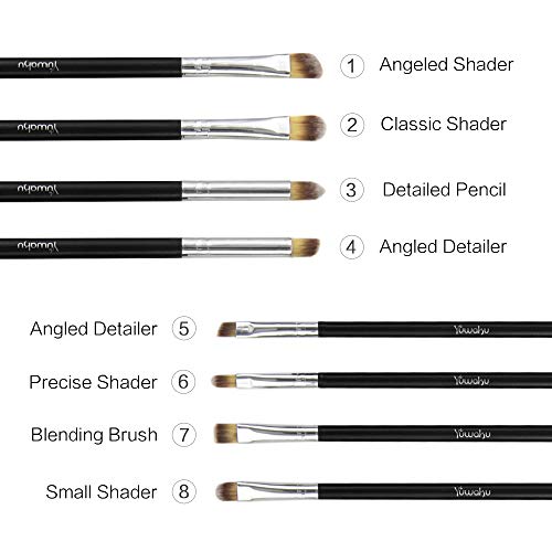 Eyeshadow Eyeliner Brush Blending Concealer Makeup Brushes Set 8Pcs Black Eye Shadow Make Up Tools Kits