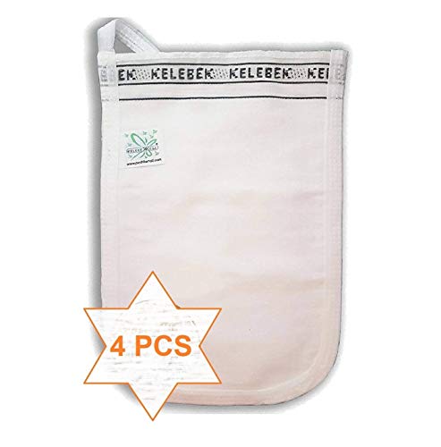 Kelebek Exfoliating Glove for Body 4 PCS – Turkish Hammam Kese – Exfoliating Mitt – Dead & Dry Skin Cleanser – Body…