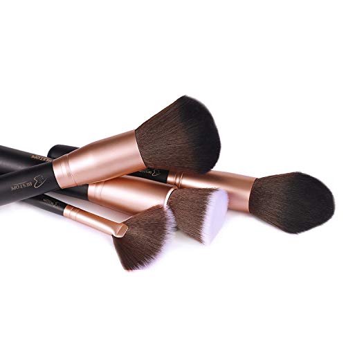 BESTOPE 18 Pcs Makeup Brushes Premium Synthetic Fan Foundation Powder Kabuki Brushes Concealers Eye Shadows Make Up…