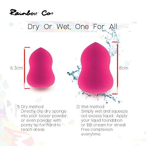 Rainbow Cos Premium Pear Shape Makeup Sponge Beauty Foundation Sponge Blender for Applicator, Foundation and Highlight…