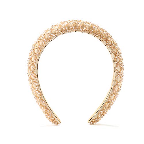Fashion Headband for Women Crystal Champagne Head Band Design Bridal Elegant Wedding Headwear Wide Hairbands For Girl