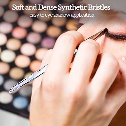 Kingtree Eyeshadow Makeup Brushes, 10PCS Crystal Brushes for Eye Makeup Premium Synthetic Bristles Eyeshadow Eyeliner…