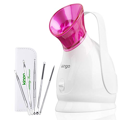 Facial Steamer Face Steamer KINGA Hot Mist Skin Moisturizing Opening Skin Pores Removing Blackhead Home SPA 5PCS Skin…