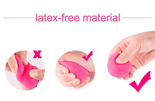 Seribrmo Makeup Blender Sponge and Holder Set, Latex Free (Gold)