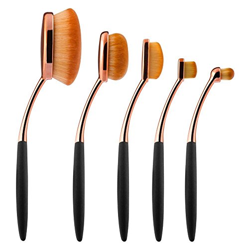 Yoseng Oval Foundation Brush 5 Pcs Toothbrush makeup brushes Fast Flawless Application Liquid Cream Powder Foundation