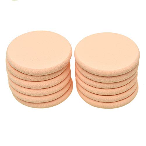 Monrocco 12PC/Set Women’s Round Soft Makeup Beauty Eye Face Foundation Blender Facial Smooth Powder Puff Cosmetics Blush…