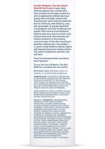 CeraVe Hand Cream & Foot Cream for Diabetics’ Dry Skin | Diabetes Care Foot & Hand Cream for Dry Hands & Feet…