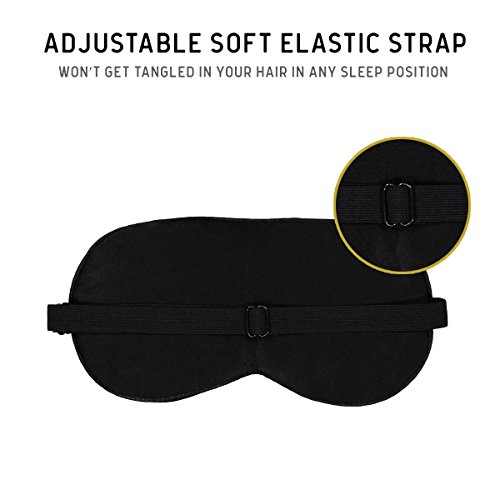 Silk Sleep Eye Mask for Men Women, Comfortable Super Soft Eye Mask with Adjustable Strap, 100% Pure Silk, Works with…
