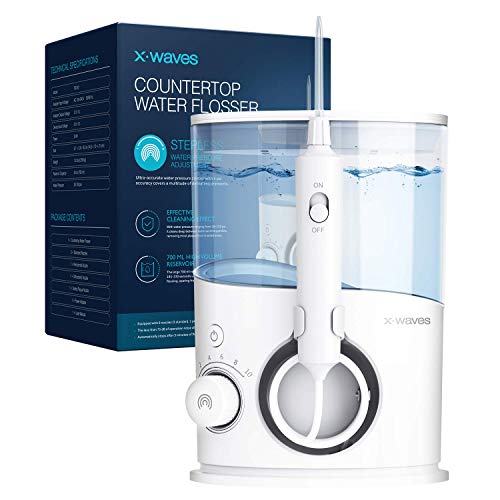 X-WAVES Water Flosser Electric Dental Countertop Professional Oral Irrigator for Teeth, 6 multifunctional jet tips, 10…