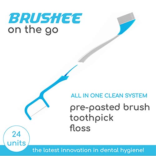 Brushee – The Evolution of Oral Care | 3-in-1 Tool (Pre-Pasted Mini-Brush + Floss + Pick) | Individually Wrapped…