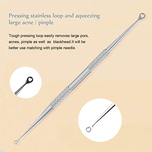 Blackhead Remover Pimple Popper Tool Kit, 6-in-1 Blackhead Comedone Acne Blemish Pimple Extractor Tool Kit Tweezers Kit…