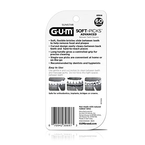 GUM – 650R Soft-Picks Advanced Dental Picks, 60 Count