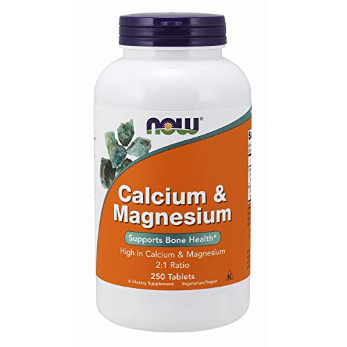 NOW Supplements, Calcium & Magnesium 2:1 Ratio, High Potency, Supports Bone Health*, 250 Tablets