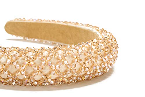 Fashion Headband for Women Crystal Champagne Head Band Design Bridal Elegant Wedding Headwear Wide Hairbands For Girl