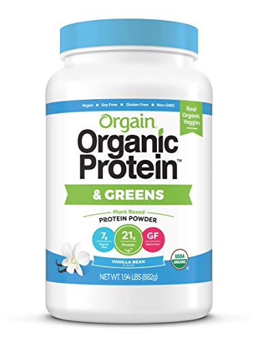 Orgain Organic Protein & Greens Vegan Protein Powder, Vanilla Bean – 21g of Plant Based Protein, Gluten Free, Non-GMO, 1…