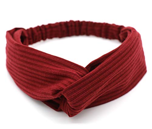 Vekola Headbands for Women | Thread Elastic Criss Cross Headwrap Vintage Solid Color Hair Wrap for Girls 8Colors