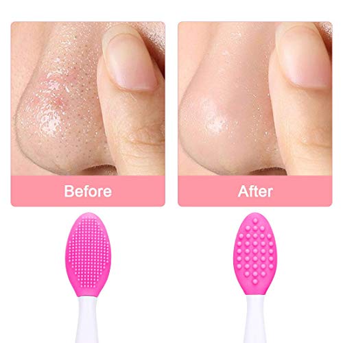 Double-sided Silicone Exfoliating Lip Brush Skin Care Soft Lip&nose Brush Tool Manual Facial Cleaning Brushes 4pcs