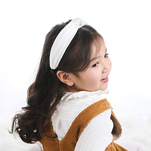 Knotted Headbands for Women Girls, Funtopia 9 Pcs Wide Plain Turban Headband Fashion Cross Knot Hair Bands with Solid…