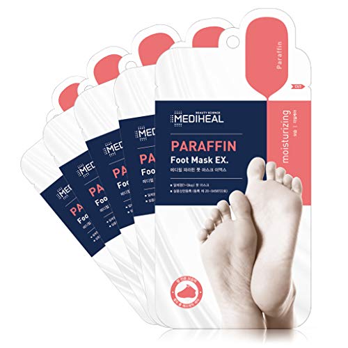 Mediheal Paraffin Foot Mask EX. 5 Pairs, Exfoliating Foot Mask for Dead Skin Removal and Repairing Cracked Heels, Foot…