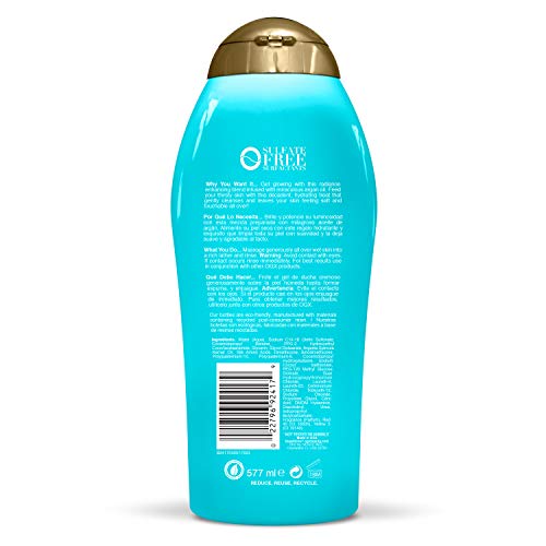 OGX Radiant Glow + Argan Oil of Morocco Extra Hydrating Body Wash for Dry Skin, Moisturizing Gel Body Cleanser for Silky…