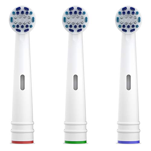 Amazon Brand – Solimo Total Power Replacement Brush Heads, 3 Count (Fits Most Oral-B Electric Toothbrushes)