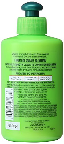 Garnier Fructis Sleek and Shine Intensely Smooth Leave-In Conditioning Cream, 10.2 Fluid Ounce