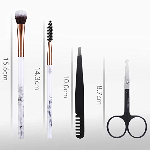 Eye Makeup Brushes DUAIU 16Pcs Eyeshadow brushes Eyebrow Eyeliner Blending Brush Premium Synthetic & Marble Handle…