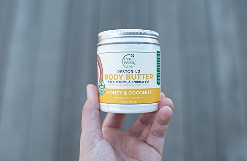 Petal Fresh Pure Restoring Honey & Coconut Body Butter, Organic Coconut Oil, Argan Oil, Shea Butter, Intense Hydration…