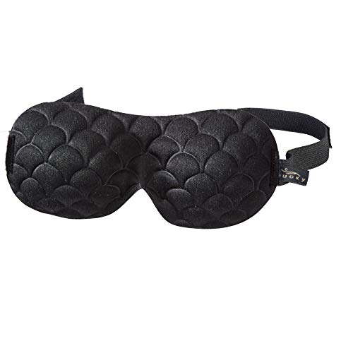 Bucky Ultralight Comfortable Contoured Travel and Sleep Eye Mask, Black Scallop, One Size