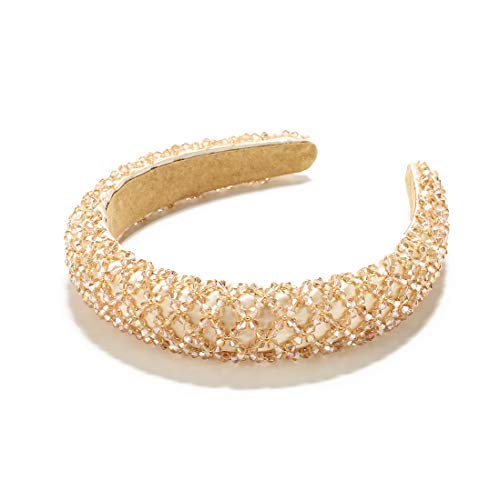 Fashion Headband for Women Crystal Champagne Head Band Design Bridal Elegant Wedding Headwear Wide Hairbands For Girl