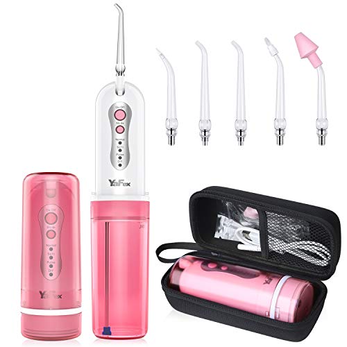 Water Dental Flosser Cordless for Teeth: Portable Oral Irrigator Rechargeable Collapsible Travel Teeth Cleaner with Case…