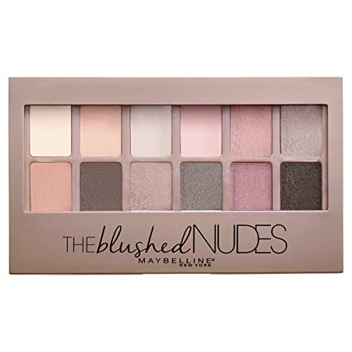 Maybelline The Blushed Nudes Eyeshadow Palette, Includes 12 Pigmented Shades and 2 Double Ended Eye Makeup Applicators…