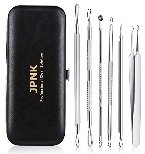 JPNK Blackhead Remover Tool Comedones Extractor Acne Removal Kit for Blemish, Whitehead Popping, 6 Pcs Zit Removing for…
