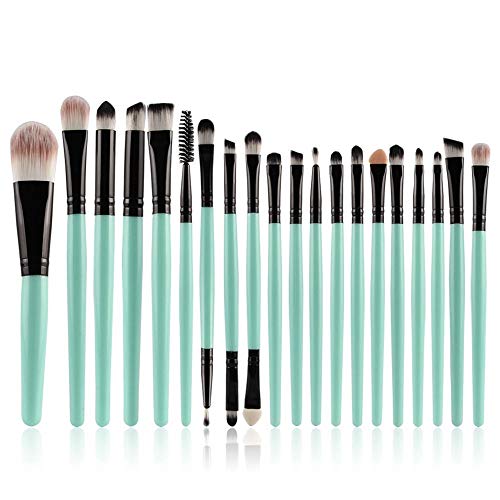 CINIDY 20 pcs Makeup Brush Set tools Make-up Toiletry Kit Wool Make Up Brush Set (Black)