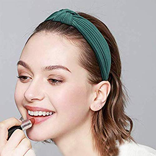Wide Headbands Knot Turban Headband Plain Fashion Elastic Hairband Head Wrap Hair Hoops for Women and Girls (8PCS)
