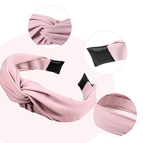 Knotted Headbands for Women, Fashion Cross Knot Headband for Girls, Top Knotted Hairband Hair Hoops with Fabric Elastic…