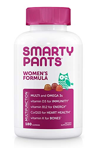 SmartyPants Women’s Formula Gummy Vitamins: Gluten Free, Multivitamin, CoQ10, Folate (Methylfolate), Vitamin K2, Vitamin…