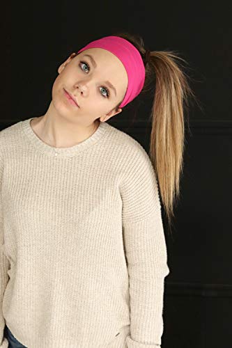Cotton Headbands 6 Pack Stretch Elastic Yoga Soft and Stretchy Sports Fashion Headband for Teens Women Girls by Kenz…