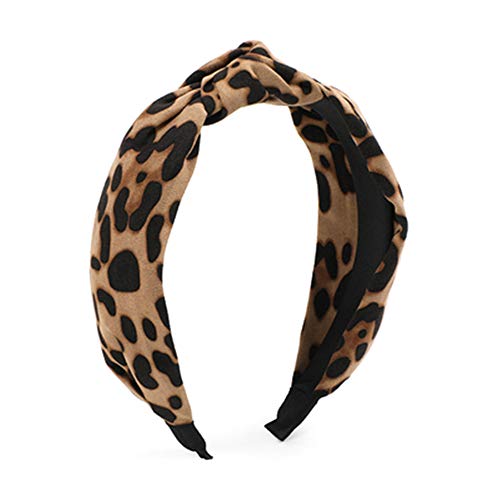 ShiQiao Spl Leopard Print Headband for Women Girls, Wide Knotted Bow Headbands Leopard Print Headband Cheetah Hairband…